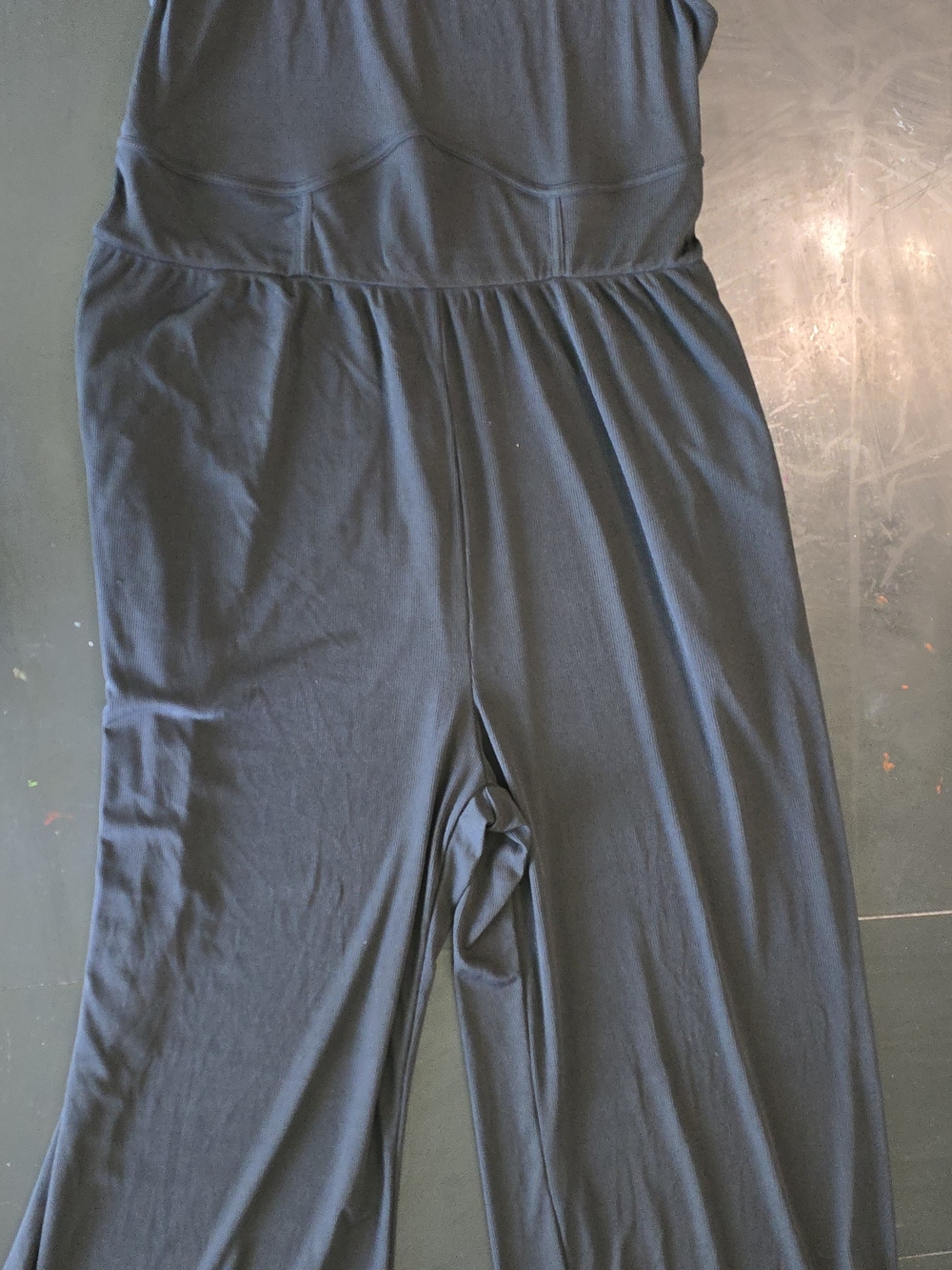 Cider Black Ribbed Jumpsuit